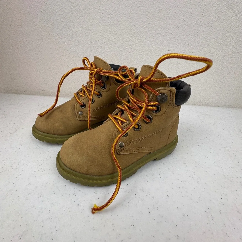 Ozark Trail‎ Dale Toddler Boys Wheat Work Boots Size 7 Tan Lace Up Lug Sole